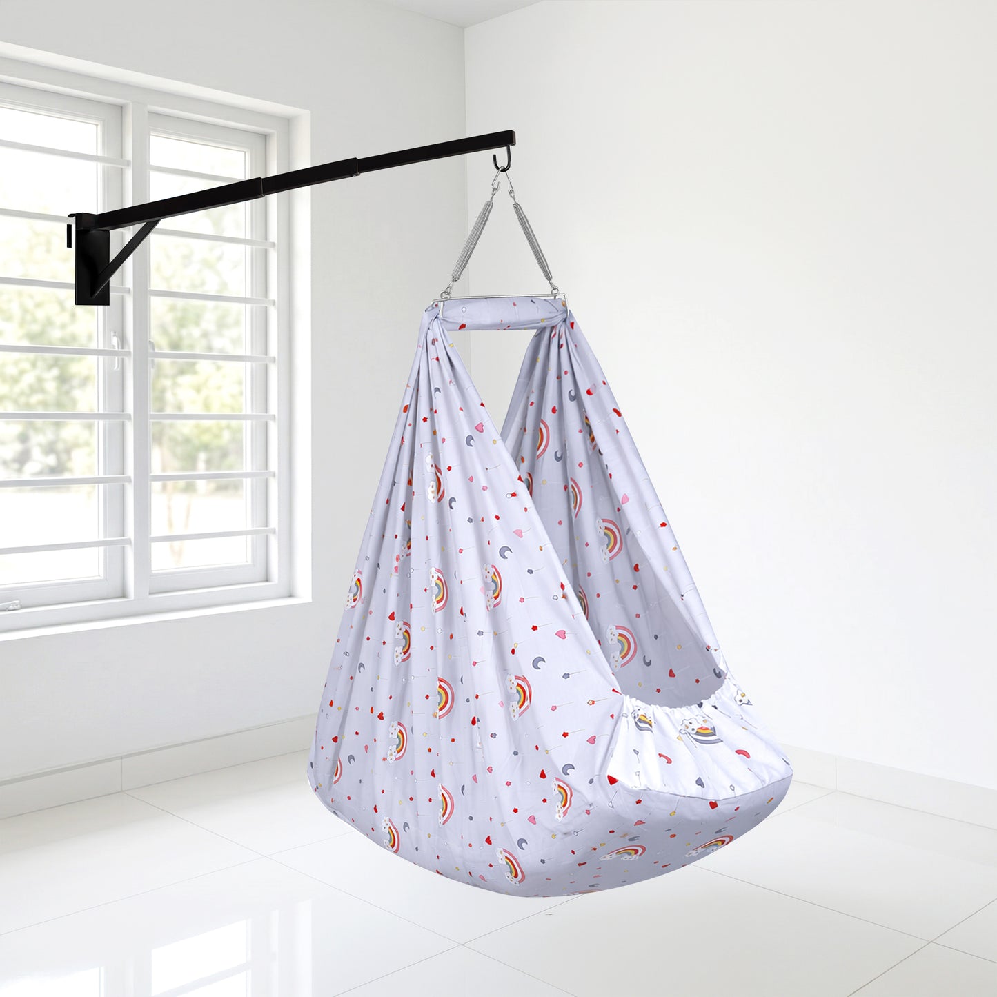 Momtike Pack of 6 Baby Bed Cradle | Full Set Rainbow Ash White