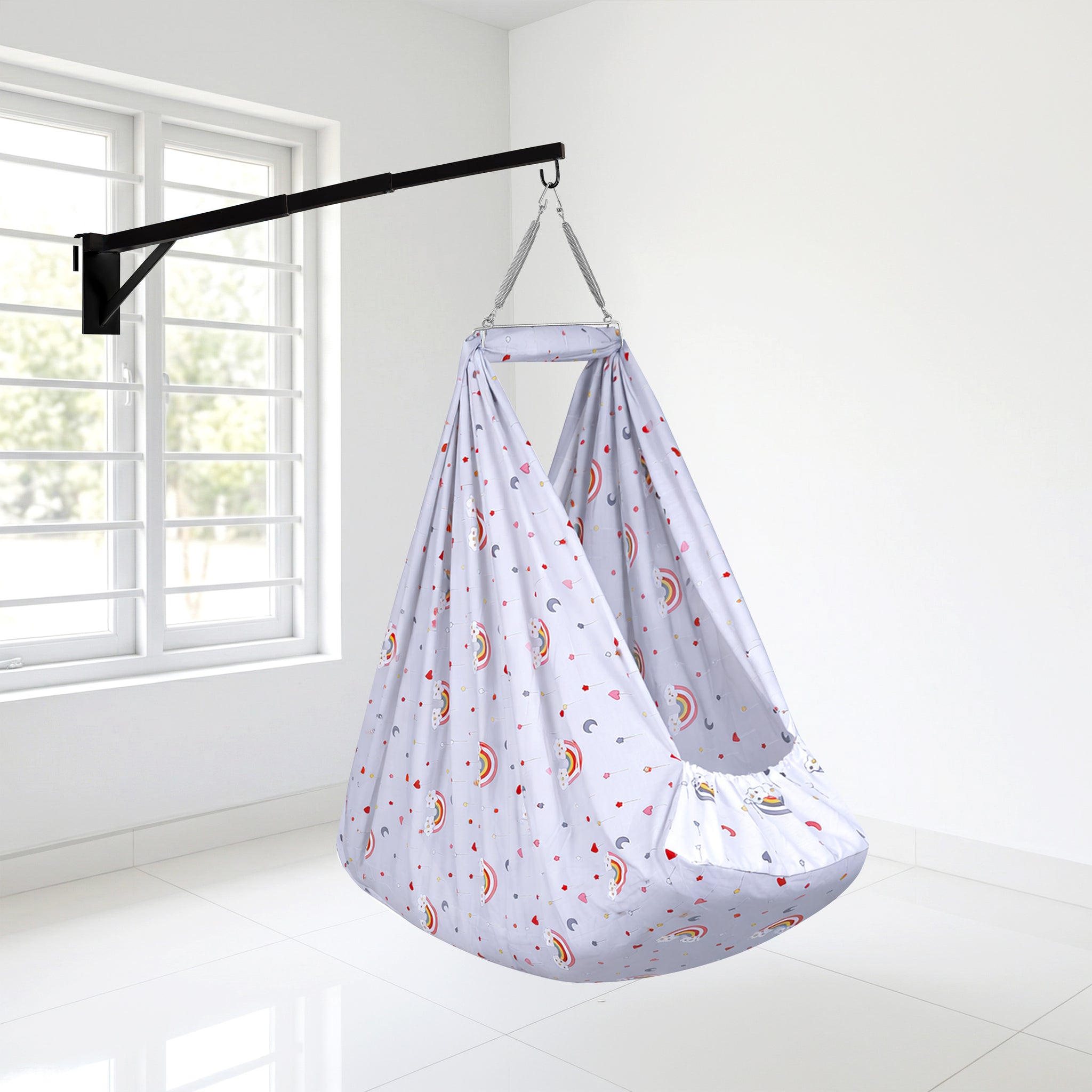 Momtike Pack of 6 Baby Bed Cradle | Full Set Rainbow Ash White