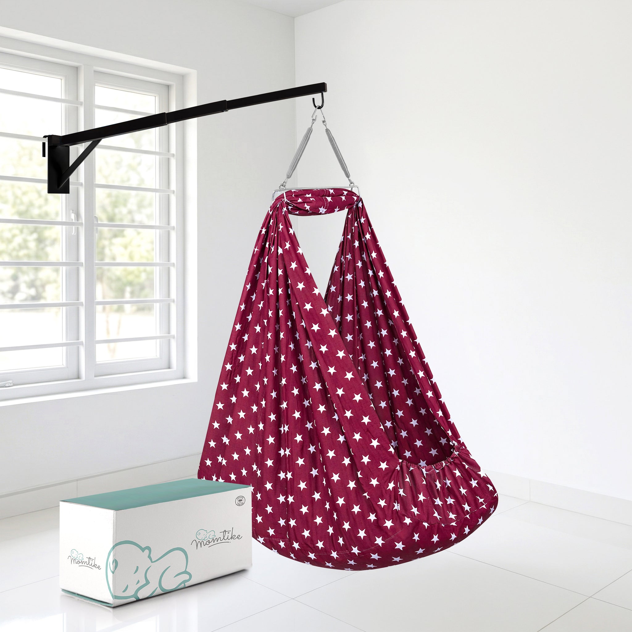 Momtike Pack of 6 Baby Bed Cradle | Full Set Maroon Star