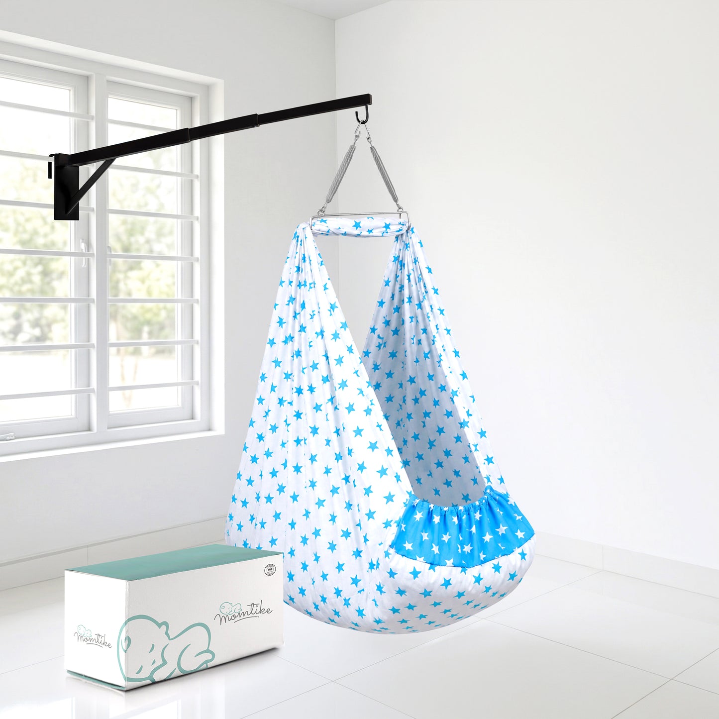 Momtike Pack of 5 Baby Bed Cradle | Full Set LT Blue Star