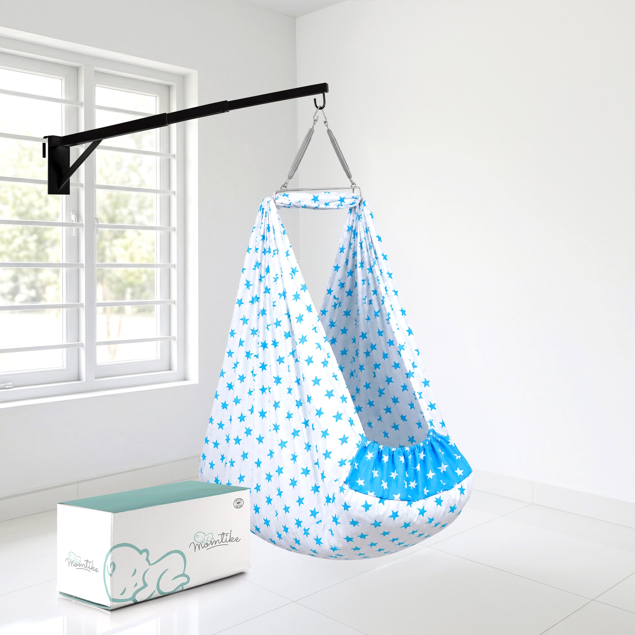 Momtike Pack of 5 Baby Bed Cradle | Full Set LT Blue Star