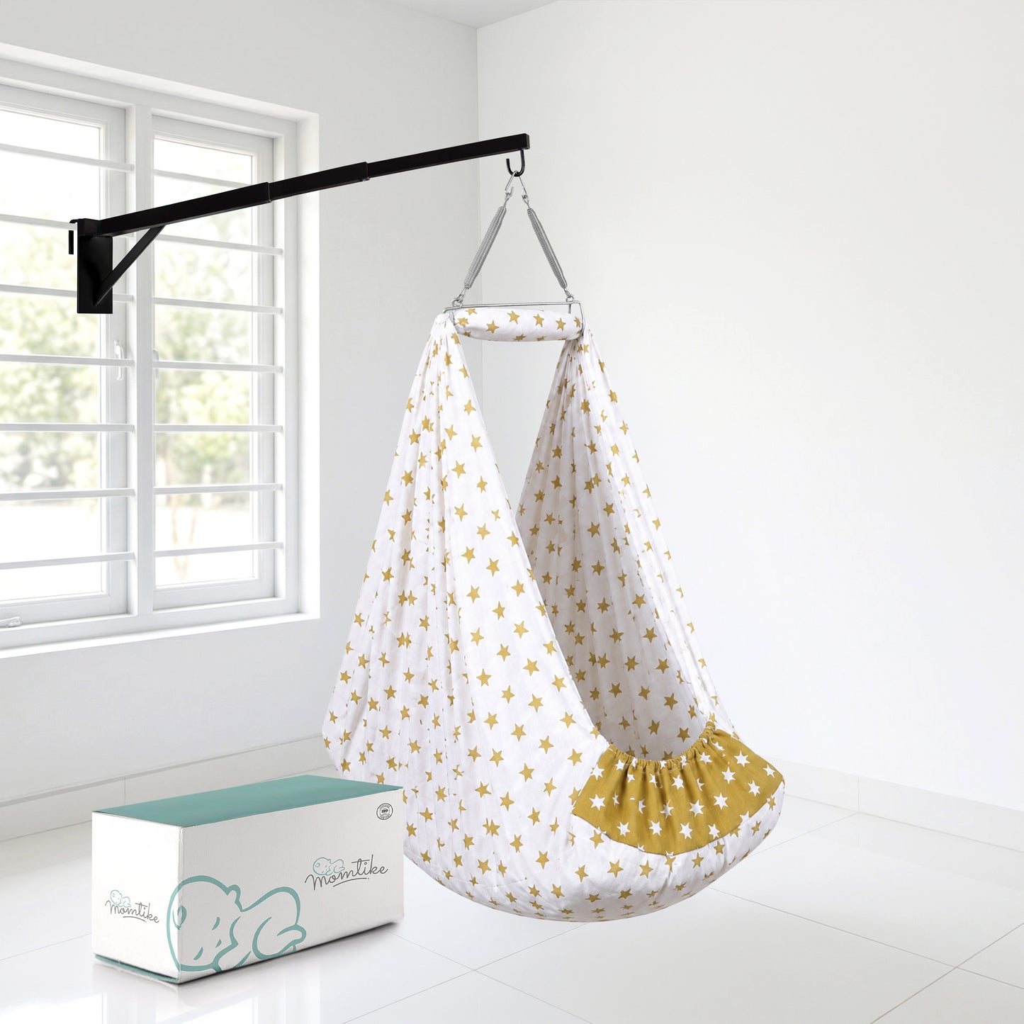 Momtike Pack of 5 Baby Bed Cradle | Full Set LT Green Star