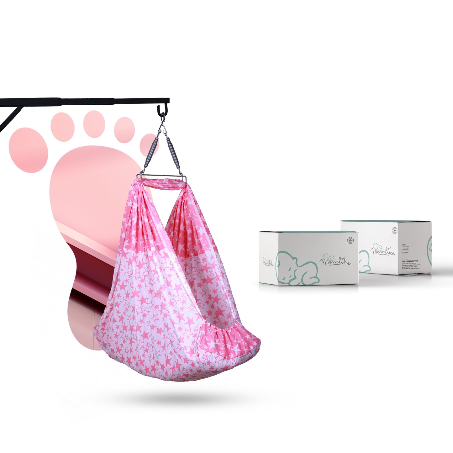 Baby cradle swing for new born with 3 sliding window hanger