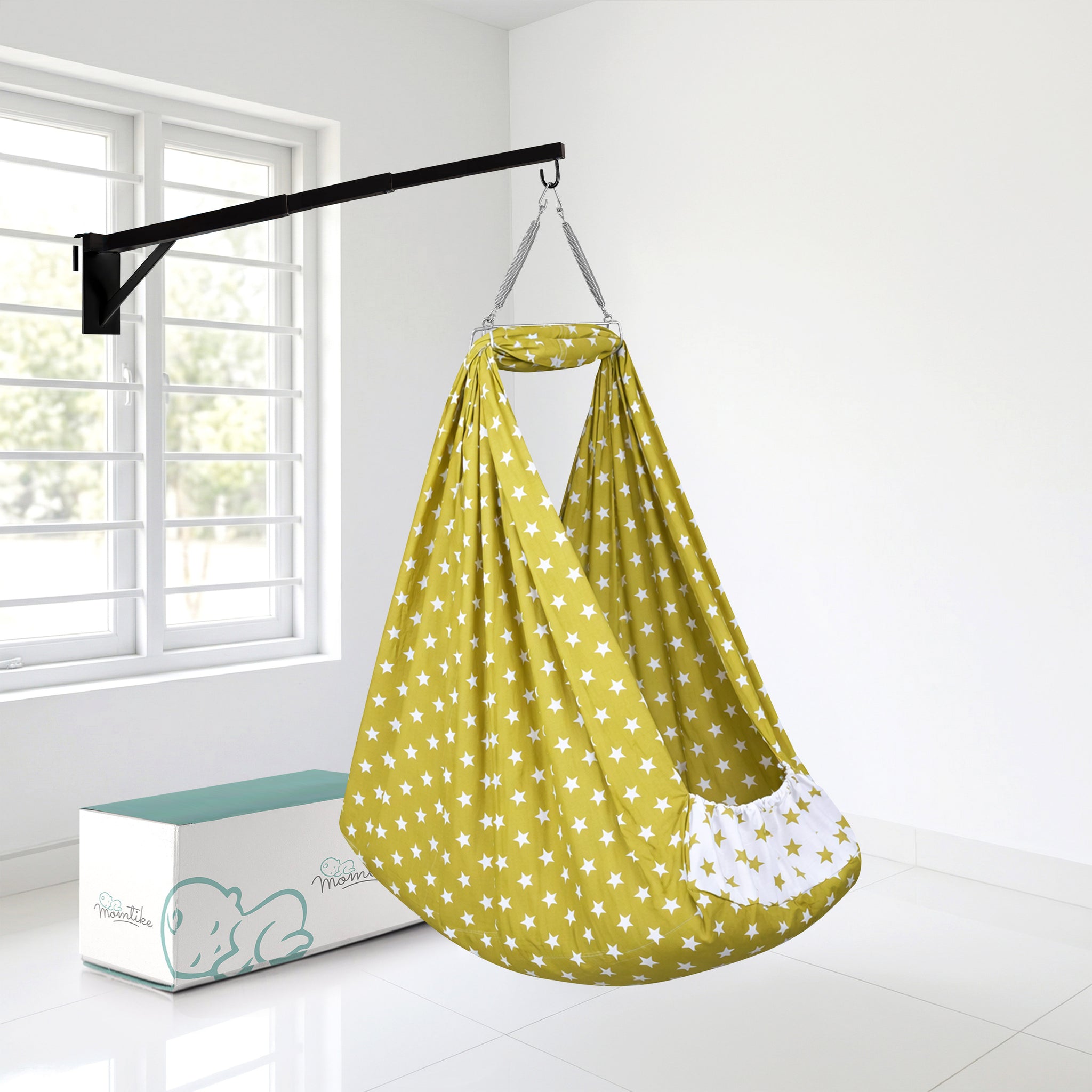 Momtike Pack of 6 Baby Bed Cradle | Full Set STAR MEHNDI WHITE