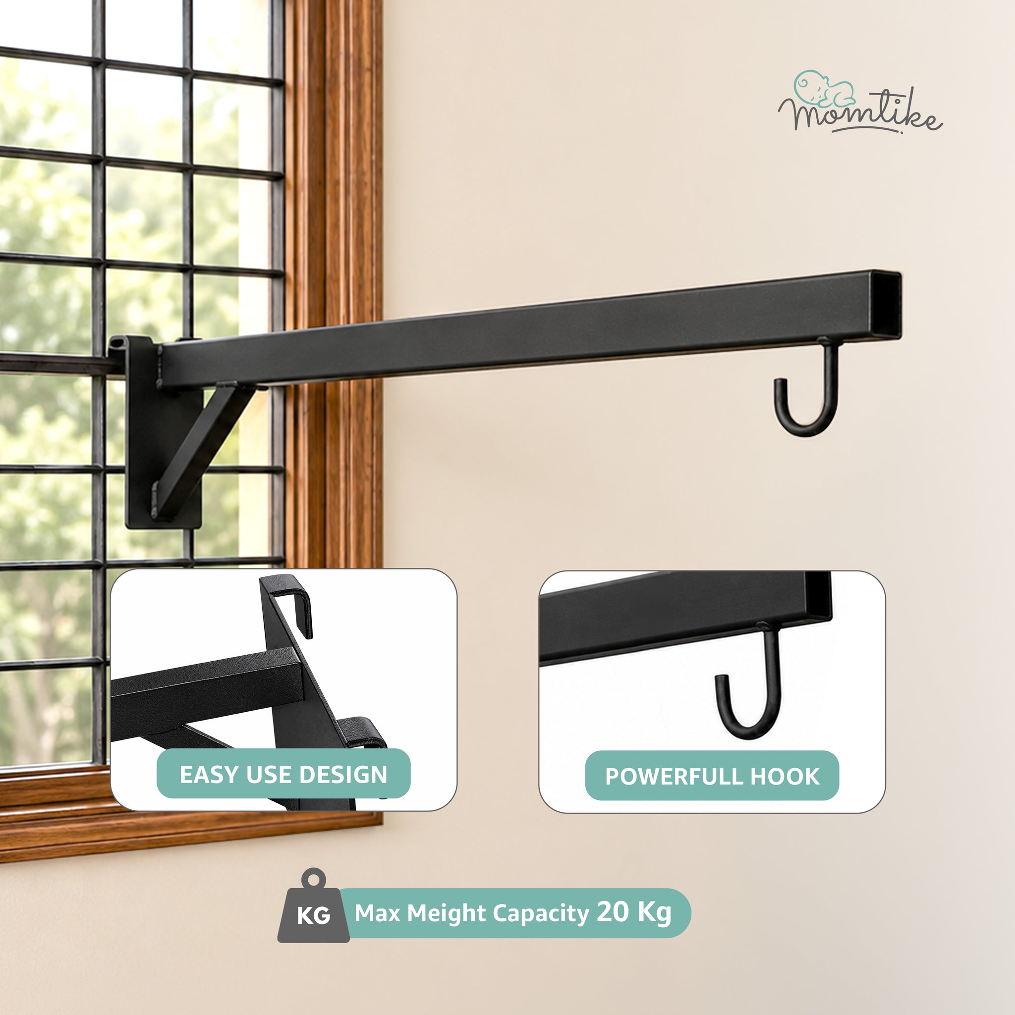 Window Cradle Hanger | 1 Meter | Black
