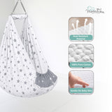 Momtike Pack of 5 Baby Bed Cradle | Full Set LT Grey Star