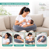 Baby Feeding Pillow | Soft Velvet | Grey