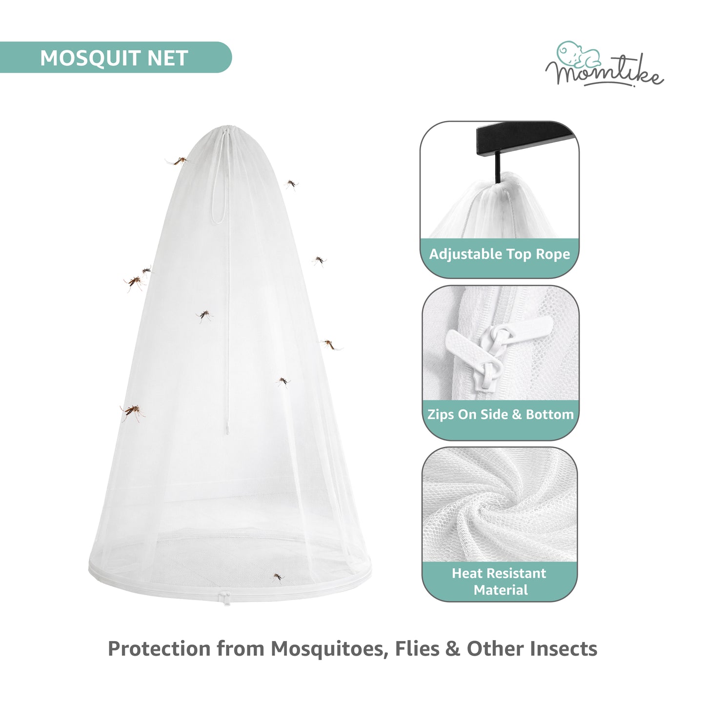 Baby Swing Cradle with Stand | Cotton Cloth, Mosquito Net & Pad | Up to 9kg