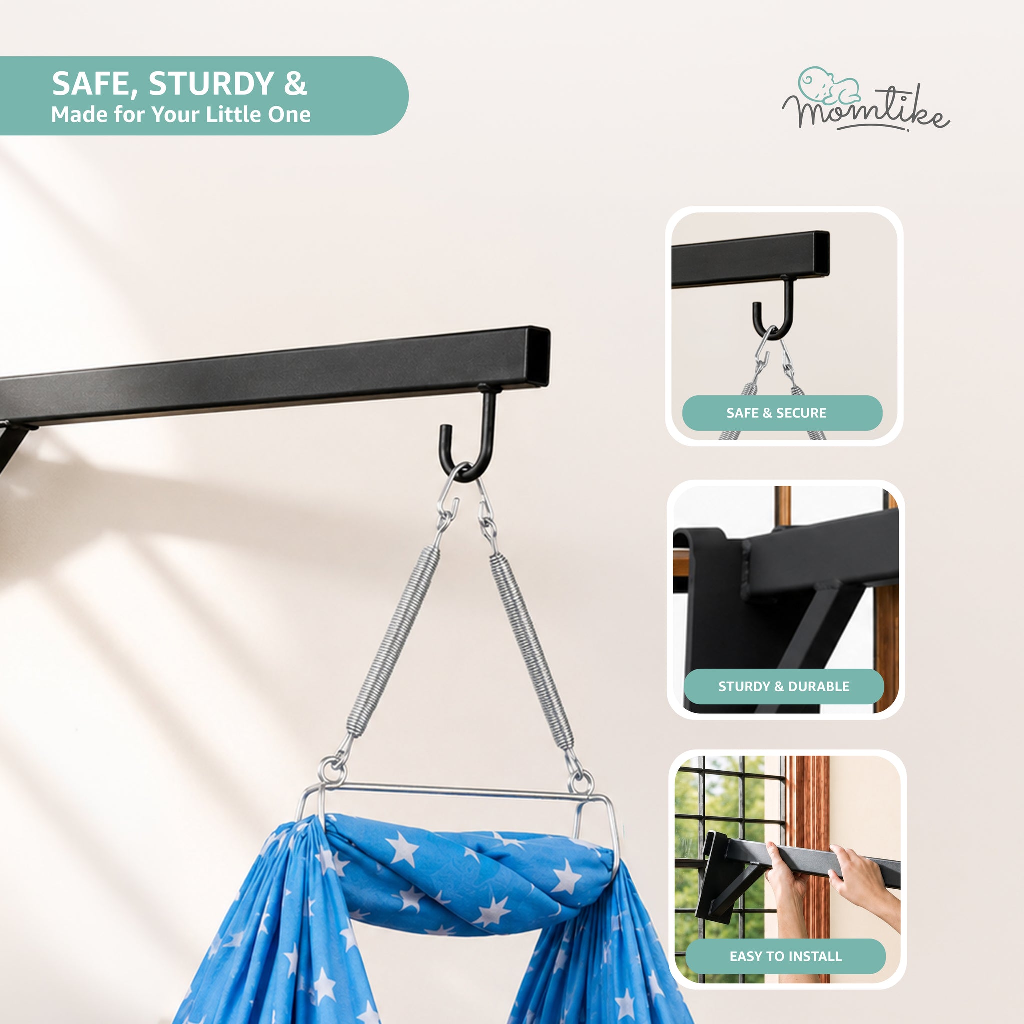 Window Cradle Hanger | 1 Meter | Black