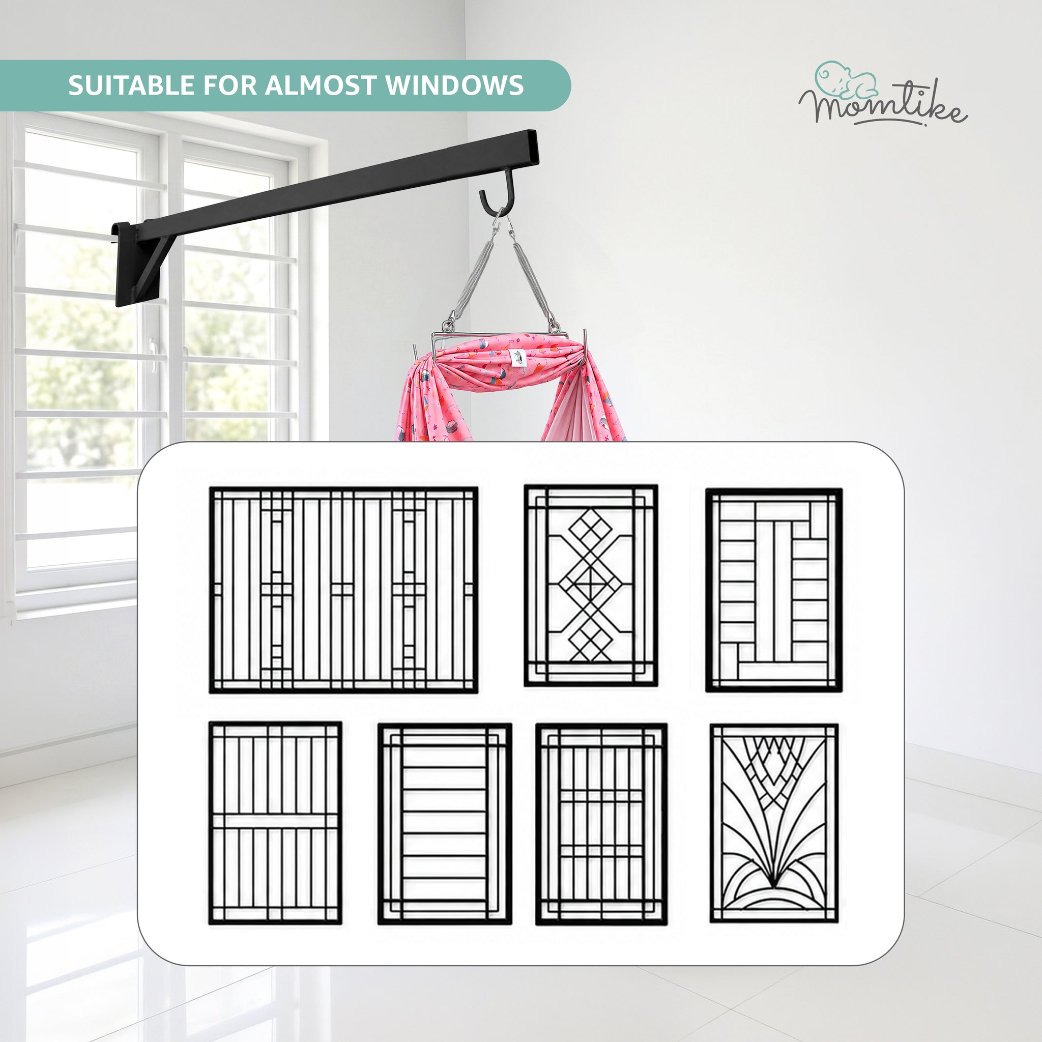 Window Cradle Hanger | 1 Meter | Black