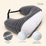Baby Feeding Pillow | Soft Velvet | Grey