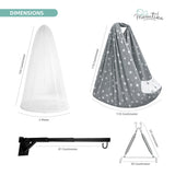 Momtike Pack of 6 Baby Bed Cradle | Full Set Grey Star