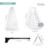 Momtike Pack of 5 Baby Bed Cradle | Full Set LT Grey Star