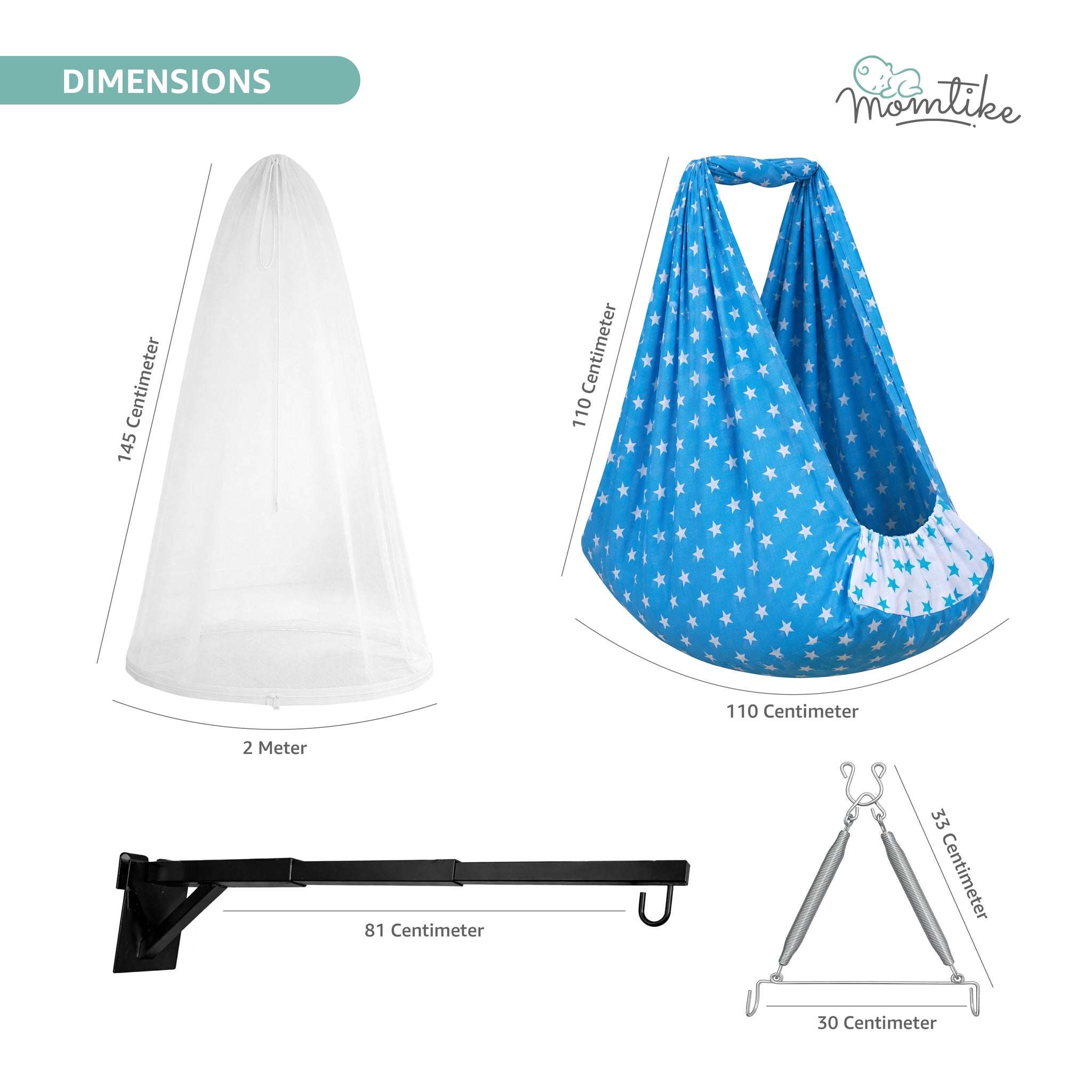 Momtike Pack of 5 Baby Bed Cradle | Full Set Blue Star