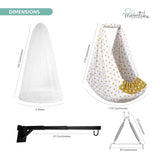 Momtike Pack of 5 Baby Bed Cradle | Full Set LT Green Star