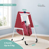 Baby Swing Cradle with Stand | Cotton Cloth, Mosquito Net & Pad | Up to 9kg