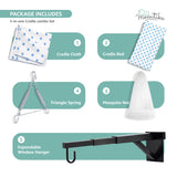 Momtike Pack of 5 Baby Bed Cradle | Full Set LT Blue Star